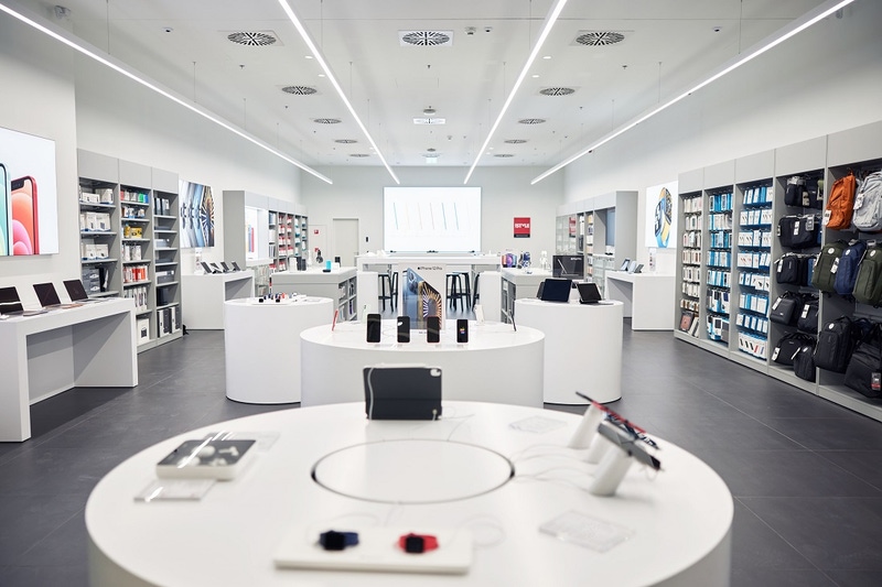a hi tech store interior