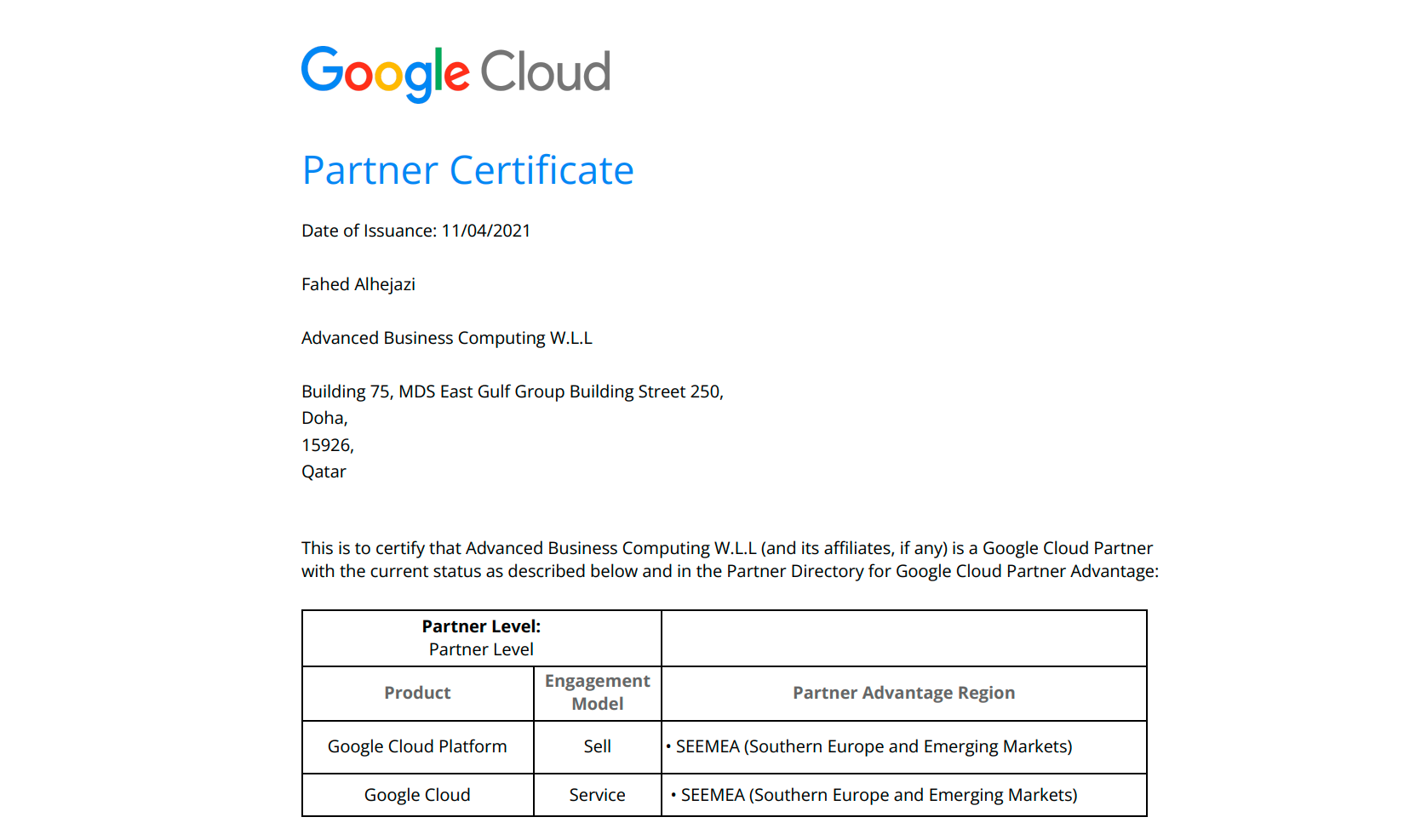 un certificat numérique
