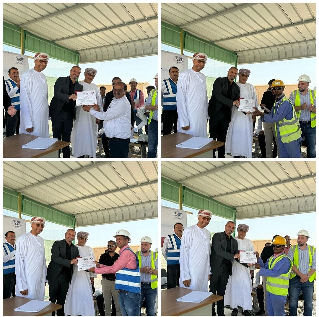 a collage of photographs showing the MDS Oman project team and their colleagues