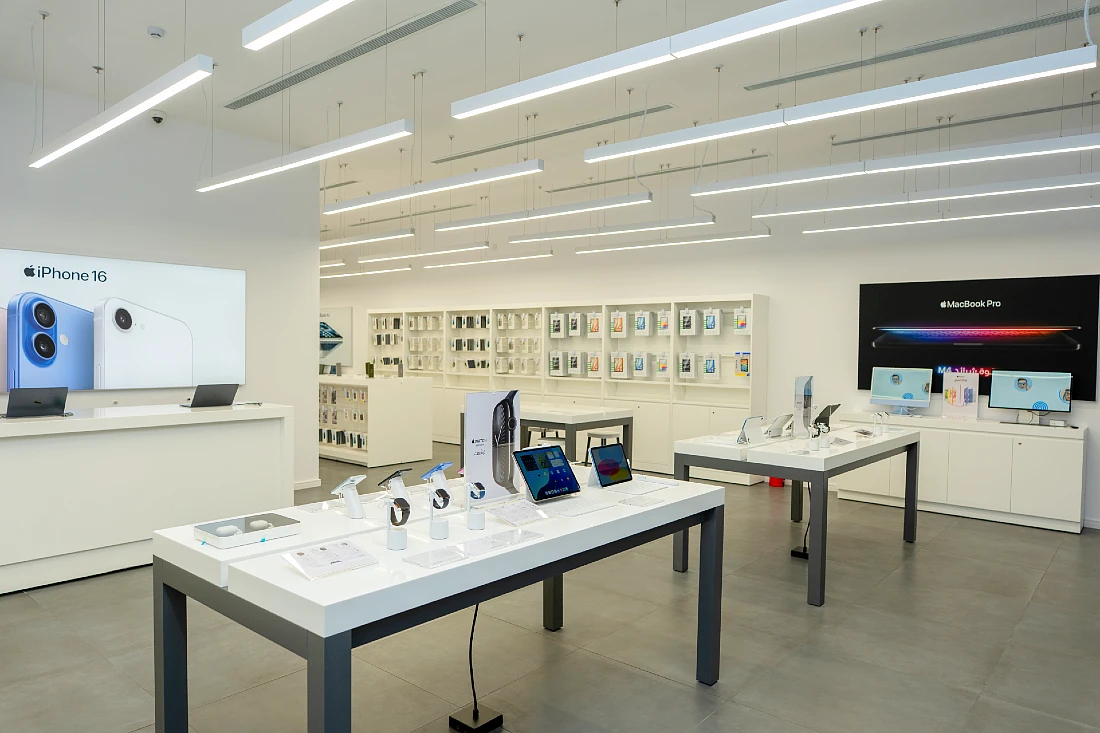 Interior of a hi-tech retail store