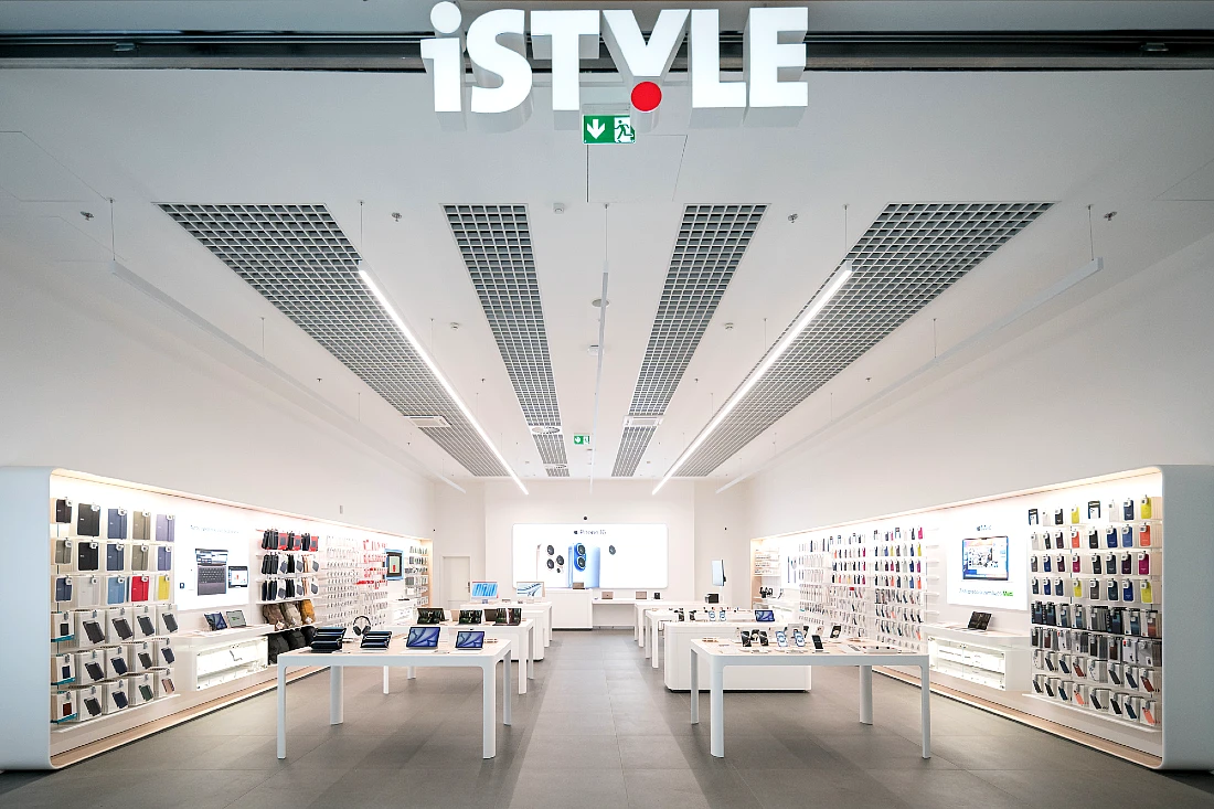 a hi-tech store interior