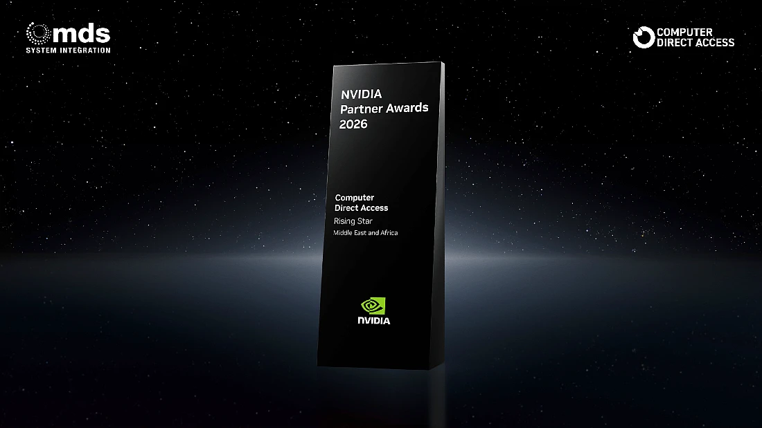 a digital graphic showing a black award trophy with text showing that reads NVIDIA Partner Awards